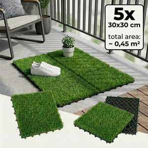 Dekoratyvinės dirbtinės žolės plytelės (5 vnt.) | GRASSTILE